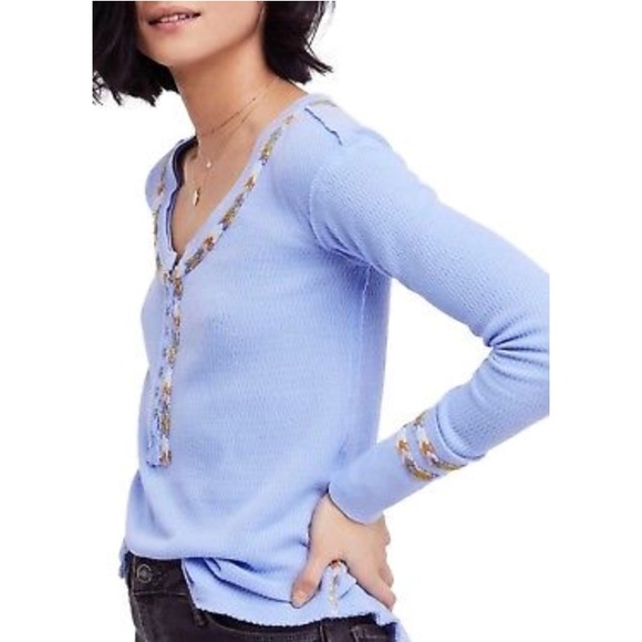 Free People Tops - Free people embroidered thermal top